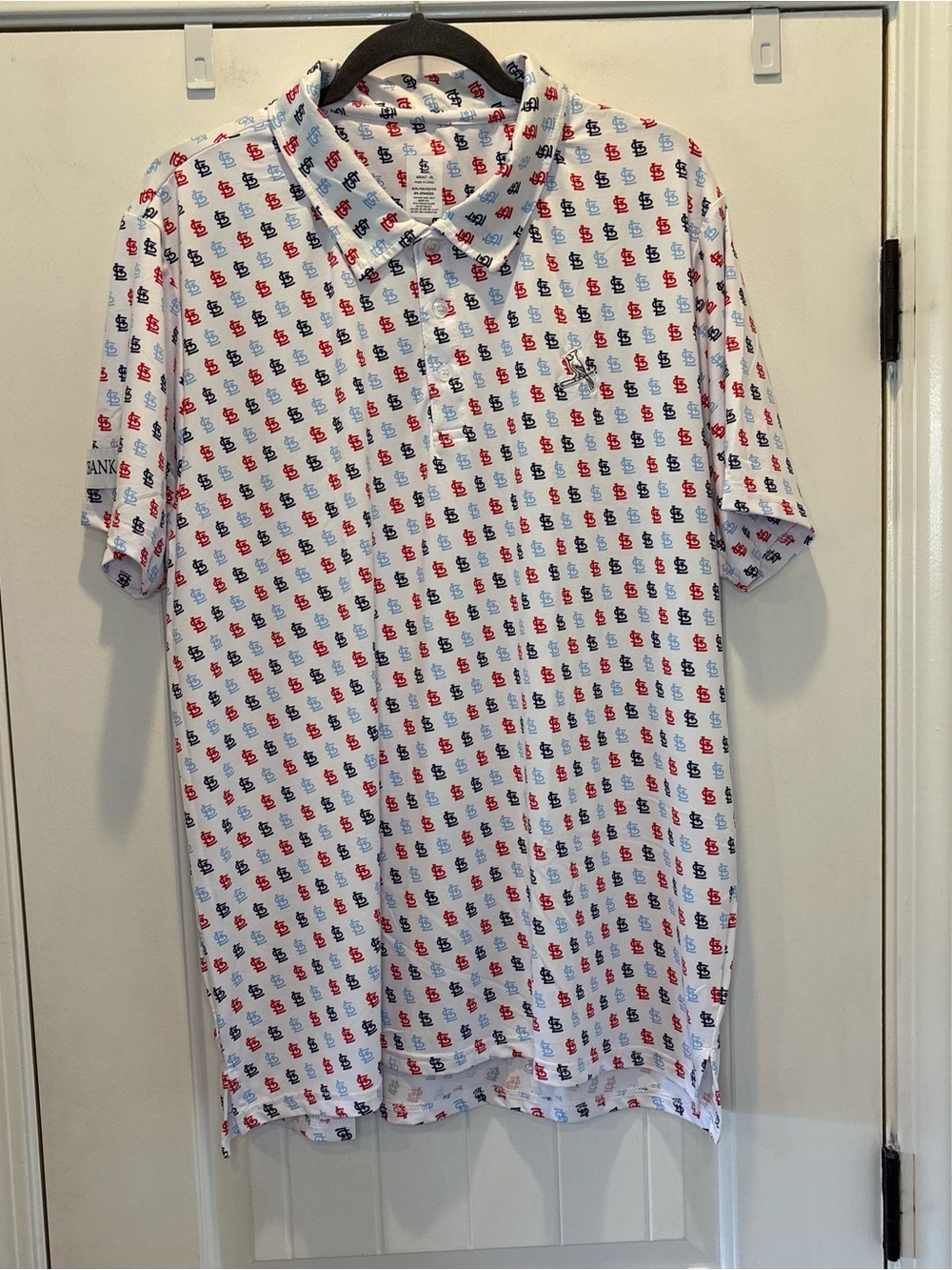 St. Louis Cardinals All Over Print Polo Shirt Adult XL READ